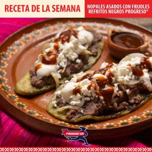 Nopales asados con frijoles